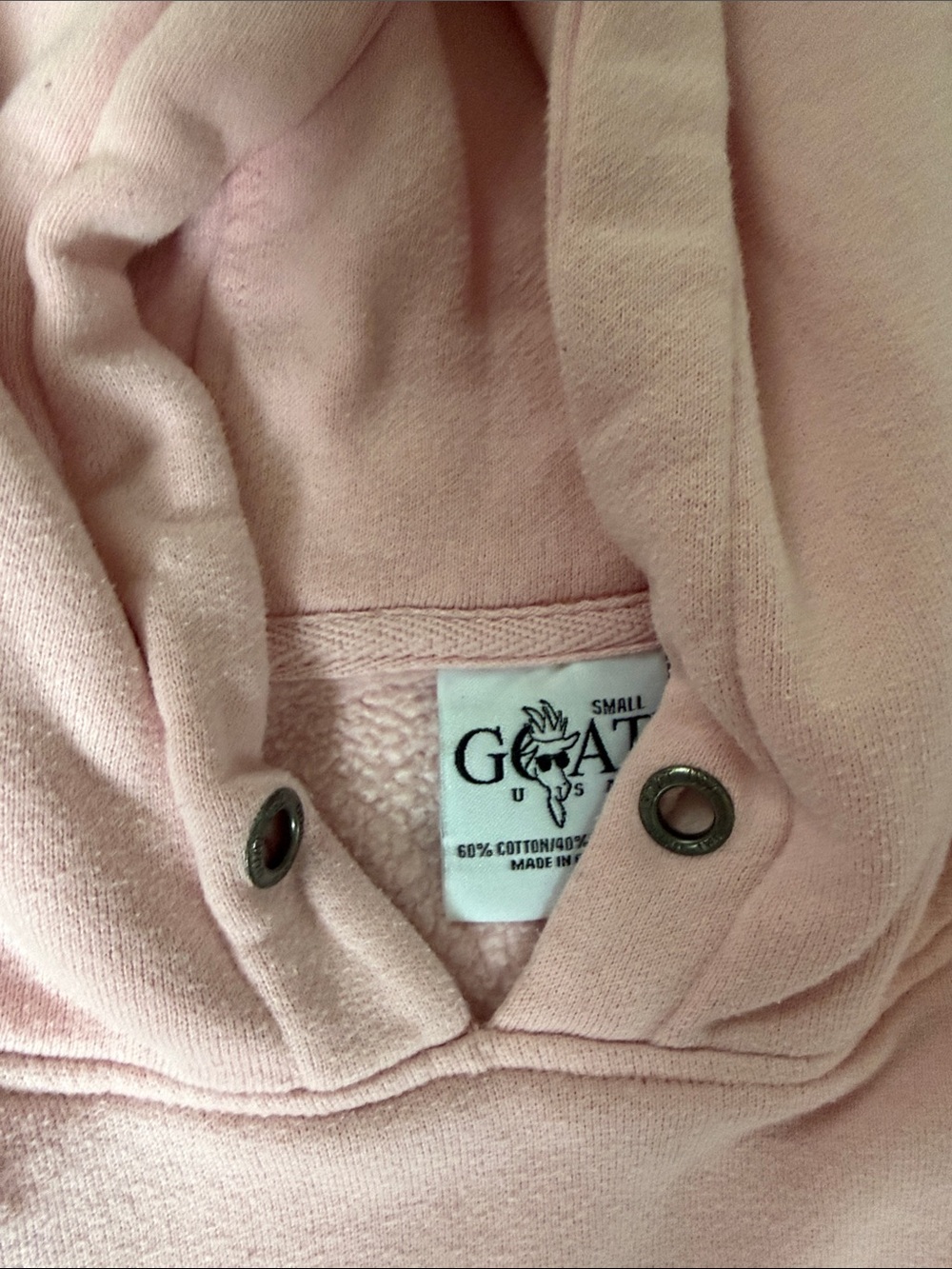 GOAT Pink Hooded Sweatshirt with Embroidered Dog Detail - neck rope missing - Picture 2 of 2